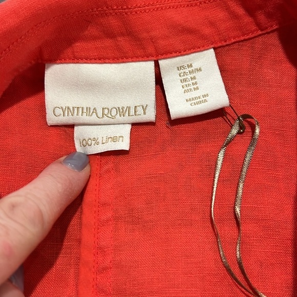 CYNTHIA ROWLEY linen motto jacket - Picture 5 of 10
